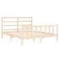 vidaXL Giroletto con Testiera 5FT King Size in Legno Massello vidaXL Giroletto con Testiera 5FT King Size in Legno Massello