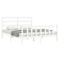 vidaXL Giroletto con Testiera Bianco 5FT King Size in Legno Massello vidaXL Giroletto con Testiera Bianco 5FT King Size in Legno Massello