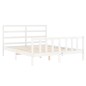 vidaXL Giroletto con Testiera Bianco 5FT King Size in Legno Massello vidaXL Giroletto con Testiera Bianco 5FT King Size in Legno Massello