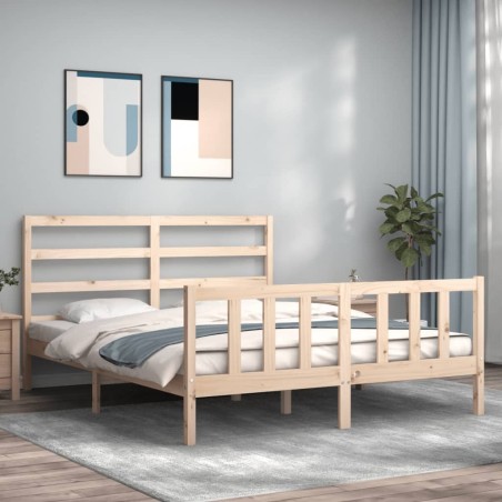 vidaXL Giroletto con Testiera 160x200 cm in Legno Massello