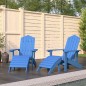 Sedie Giardino Adirondack 2 pz con Poggiapiedi HDPE Blu Acqua Sedie Giardino Adirondack 2 pz con Poggiapiedi HDPE Blu Acqua