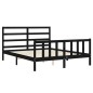 vidaXL Giroletto con Testiera Nero 160x200 cm Legno Massello vidaXL Giroletto con Testiera Nero 160x200 cm Legno Massello