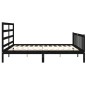 vidaXL Giroletto con Testiera Nero 180x200 cm in Legno Massello vidaXL Giroletto con Testiera Nero 180x200 cm in Legno Massello