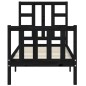vidaXL Giroletto con Testiera Nero 2FT6 Small Single in Legno Massello vidaXL Giroletto con Testiera Nero 2FT6 Small Single in Legno Massello