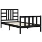 vidaXL Giroletto con Testiera Nero 90x190 cm in Legno Massello