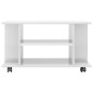 Mobile TV con Ruote Bianco Lucido 80x40x40 cm in Truciolato Mobile TV con Ruote Bianco Lucido 80x40x40 cm in Truciolato