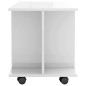 Mobile TV con Ruote Bianco Lucido 80x40x40 cm in Truciolato Mobile TV con Ruote Bianco Lucido 80x40x40 cm in Truciolato
