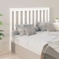 Testiera per Letto Bianca 146x6x101cm in Legno Massello di Pino Testiera per Letto Bianca 146x6x101cm in Legno Massello di Pino