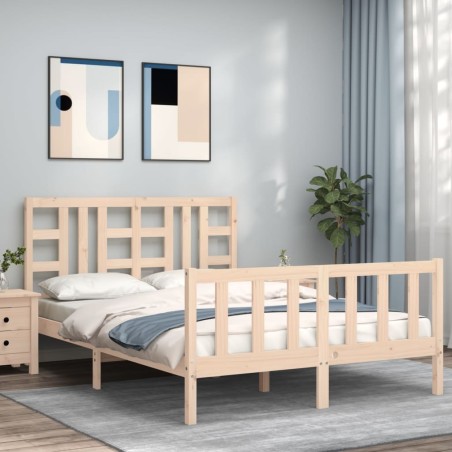 vidaXL Giroletto con Testiera 140x190 cm in Legno Massello