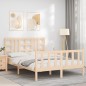 vidaXL Giroletto con Testiera 140x190 cm in Legno Massello vidaXL Giroletto con Testiera 140x190 cm in Legno Massello