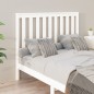 Testiera per Letto Bianca 146x6x101cm in Legno Massello di Pino Testiera per Letto Bianca 146x6x101cm in Legno Massello di Pino