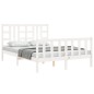 vidaXL Giroletto con Testiera Bianco 140x190 cm in Legno Massello vidaXL Giroletto con Testiera Bianco 140x190 cm in Legno Massello