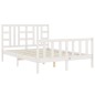 vidaXL Giroletto con Testiera Bianco 140x190 cm in Legno Massello vidaXL Giroletto con Testiera Bianco 140x190 cm in Legno Massello