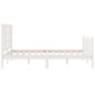 vidaXL Giroletto con Testiera Bianco 140x190 cm in Legno Massello vidaXL Giroletto con Testiera Bianco 140x190 cm in Legno Massello