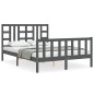 vidaXL Giroletto con Testiera Grigio 5FT King Size in Legno Massello