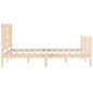 vidaXL Giroletto con Testiera 160x200 cm in Legno Massello vidaXL Giroletto con Testiera 160x200 cm in Legno Massello