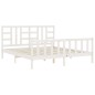 vidaXL Giroletto con Testiera Bianco 180x200 cm in Legno Massello vidaXL Giroletto con Testiera Bianco 180x200 cm in Legno Massello