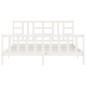 vidaXL Giroletto con Testiera Bianco 180x200 cm in Legno Massello vidaXL Giroletto con Testiera Bianco 180x200 cm in Legno Massello