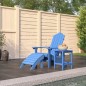 Sedia Giardino Poggiapiedi e Tavolo Adirondack HDPE Blu Acqua Sedia Giardino Poggiapiedi e Tavolo Adirondack HDPE Blu Acqua