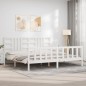 vidaXL Giroletto con Testiera Bianco 200x200 cm in Legno Massello vidaXL Giroletto con Testiera Bianco 200x200 cm in Legno Massello