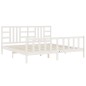 vidaXL Giroletto con Testiera Bianco 200x200 cm in Legno Massello vidaXL Giroletto con Testiera Bianco 200x200 cm in Legno Massello