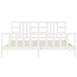 vidaXL Giroletto con Testiera Bianco 200x200 cm in Legno Massello vidaXL Giroletto con Testiera Bianco 200x200 cm in Legno Massello