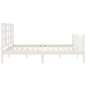 vidaXL Giroletto con Testiera Bianco 200x200 cm in Legno Massello vidaXL Giroletto con Testiera Bianco 200x200 cm in Legno Massello