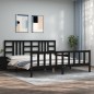 vidaXL Giroletto con Testiera Nero 200x200 cm in Legno Massello