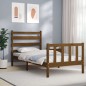 vidaXL Giroletto con Testiera Miele 2FT6 Small Single Legno Massello vidaXL Giroletto con Testiera Miele 2FT6 Small Single Legno Massello