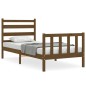 vidaXL Giroletto con Testiera Miele 2FT6 Small Single Legno Massello vidaXL Giroletto con Testiera Miele 2FT6 Small Single Legno Massello