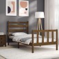 vidaXL Giroletto con Testiera Miele 2FT6 Small Single Legno Massello vidaXL Giroletto con Testiera Miele 2FT6 Small Single Legno Massello