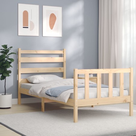 vidaXL Giroletto con Testiera 90x190 cm in Legno Massello