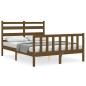 vidaXL Giroletto con Testiera Miele 4FT Small Double in Legno Massello vidaXL Giroletto con Testiera Miele 4FT Small Double in Legno Massello
