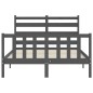 vidaXL Giroletto con Testiera Grigio 4FT6 Double in Legno Massello
