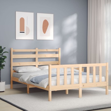 vidaXL Giroletto con Testiera 140x190 cm in Legno Massello