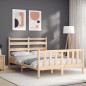 vidaXL Giroletto con Testiera 140x190 cm in Legno Massello vidaXL Giroletto con Testiera 140x190 cm in Legno Massello