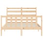 vidaXL Giroletto con Testiera 140x190 cm in Legno Massello vidaXL Giroletto con Testiera 140x190 cm in Legno Massello