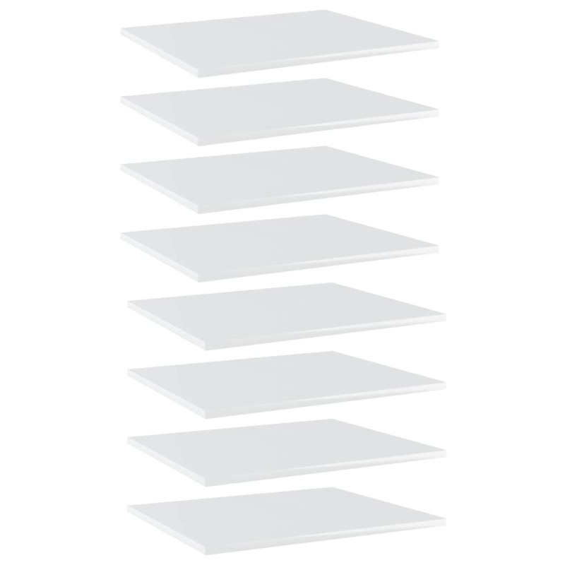 Ripiani per Libreria 8 pz Bianco Lucido 60x50x1,5 cm Truciolato Ripiani per Libreria 8 pz Bianco Lucido 60x50x1,5 cm Truciolato
