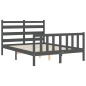 vidaXL Giroletto con Testiera Grigio 140x190 cm in Legno Massello vidaXL Giroletto con Testiera Grigio 140x190 cm in Legno Massello