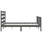 vidaXL Giroletto con Testiera Grigio 140x190 cm in Legno Massello vidaXL Giroletto con Testiera Grigio 140x190 cm in Legno Massello