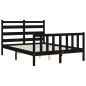 vidaXL Giroletto con Testiera Nero 140x190 cm in Legno Massello vidaXL Giroletto con Testiera Nero 140x190 cm in Legno Massello