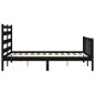 vidaXL Giroletto con Testiera Nero 140x190 cm in Legno Massello vidaXL Giroletto con Testiera Nero 140x190 cm in Legno Massello