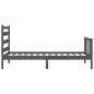 vidaXL Giroletto con Testiera Grigio 90x200 cm in Legno Massello vidaXL Giroletto con Testiera Grigio 90x200 cm in Legno Massello