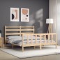 vidaXL Giroletto con Testiera 5FT King Size in Legno Massello vidaXL Giroletto con Testiera 5FT King Size in Legno Massello