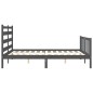 vidaXL Giroletto con Testiera Grigio King Size in Legno Massello
