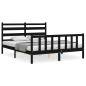 vidaXL Giroletto con Testiera Nero 5FT King Size in Legno Massello vidaXL Giroletto con Testiera Nero 5FT King Size in Legno Massello
