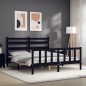vidaXL Giroletto con Testiera Nero 5FT King Size in Legno Massello vidaXL Giroletto con Testiera Nero 5FT King Size in Legno Massello