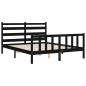 vidaXL Giroletto con Testiera Nero 5FT King Size in Legno Massello vidaXL Giroletto con Testiera Nero 5FT King Size in Legno Massello
