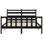 vidaXL Giroletto con Testiera Nero 5FT King Size in Legno Massello vidaXL Giroletto con Testiera Nero 5FT King Size in Legno Massello