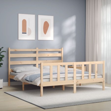 vidaXL Giroletto con Testiera 160x200 cm in Legno Massello